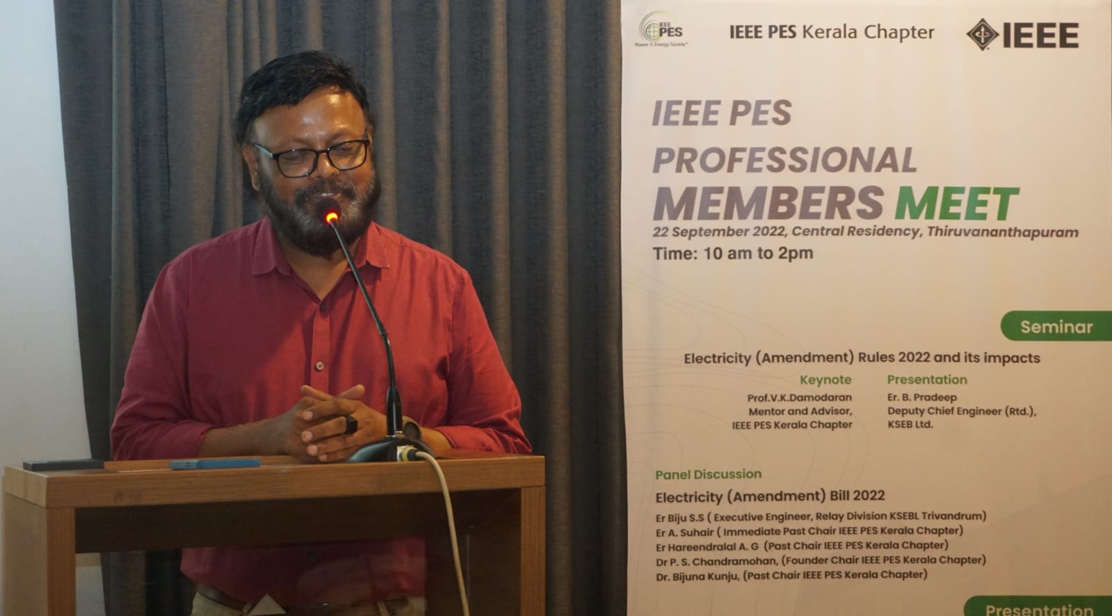 IEEE PES professional members meet held on 25th September at Central Residency, Thiruvananthapuram